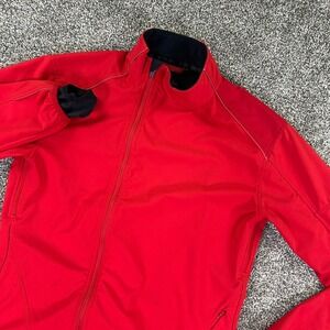 Rapha Red Cycling Softshell Jacket Mens Medium Full Zip Lightweight Windproof
